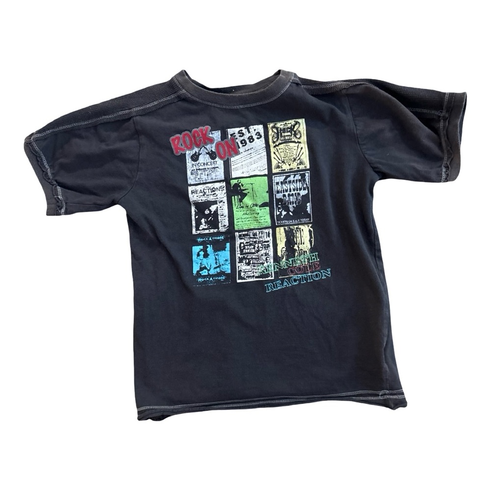 Kenneth Cole Reaction Short-Sleeve Tee with Color Block Rock Graphic Size 6